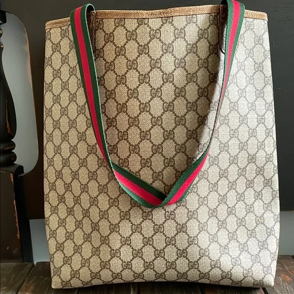 Gucci GG Coated Canvas Web Sherry Line Tote Bag - Picture 3 of 12